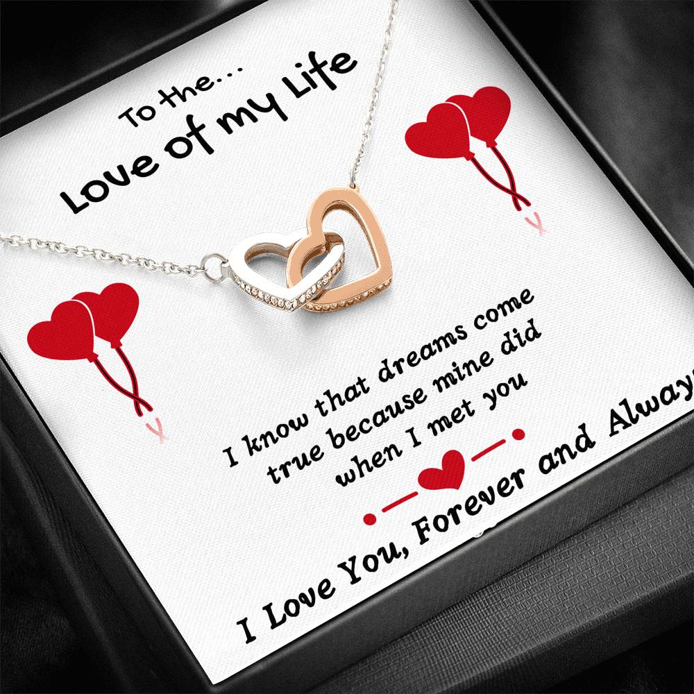 TO THE LOVE OF MY LIFE INTERLOCKING NECKLACE GIFT SET - ON CLOUD NINE GIFTS