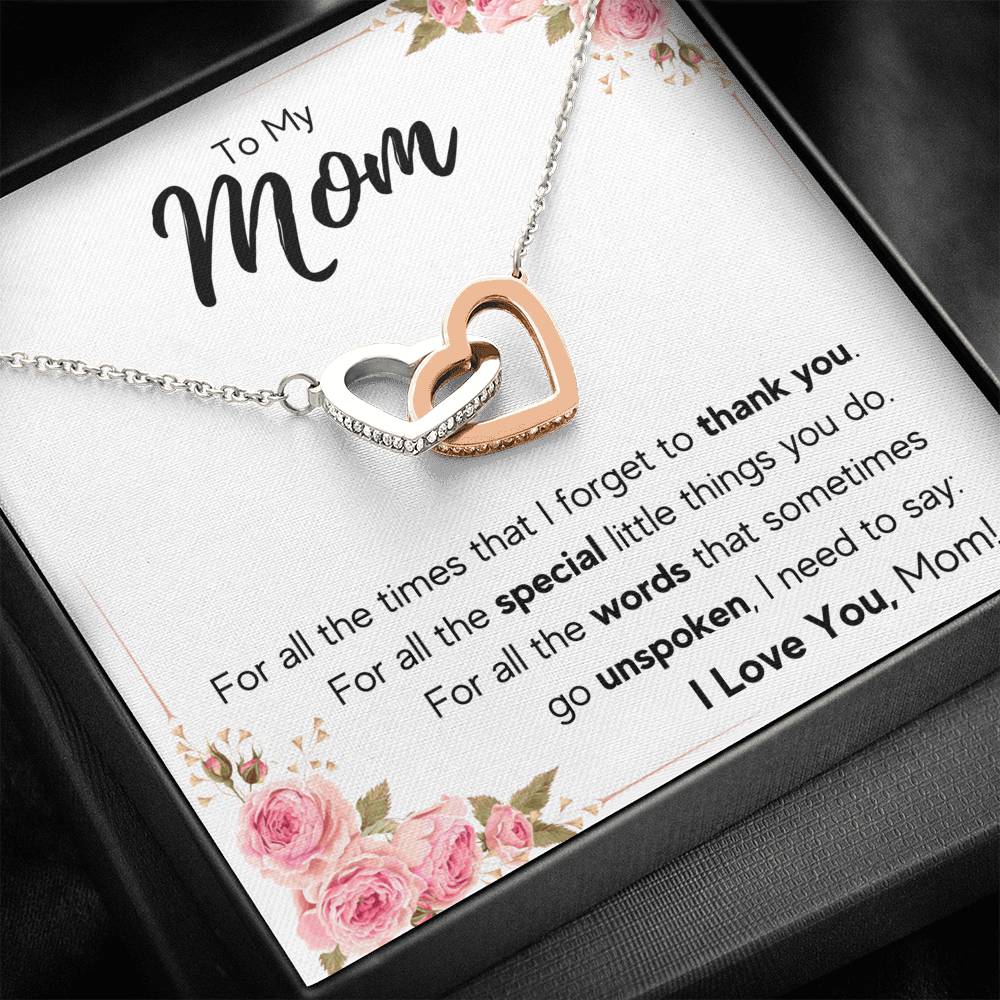 TO MY MOM UNSPOKEN INTERLOCKING NECKLACE GIFT SET - ON CLOUD NINE GIFTS