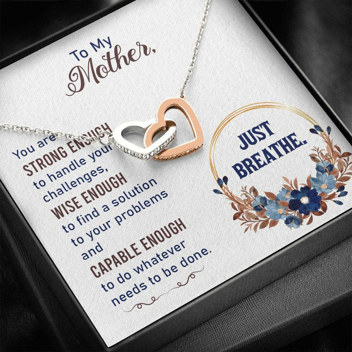 TO MY MOTHER "BREATHE-SO" INTERLOCKING HEARTS NECKLACE GIFT SET - ON CLOUD NINE GIFTS