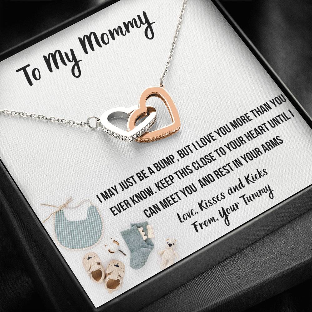 TO MY MOMMY "BABY FASHION" INTERLOCKING HEARTS NECKLACE GIFT SET - ON CLOUD NINE GIFTS