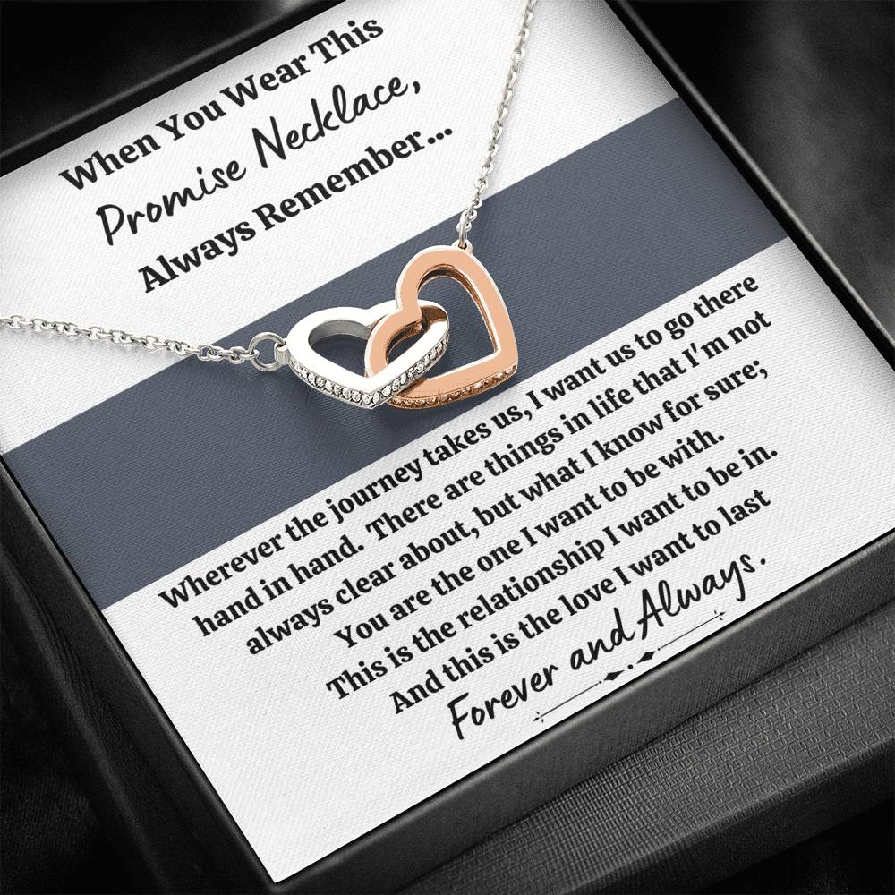 TO MY LOVE "PROMISE NECKLACE - GREY" INTERLOCKING HEARTS NECKLACE GIFT SET - ON CLOUD NINE GIFTS
