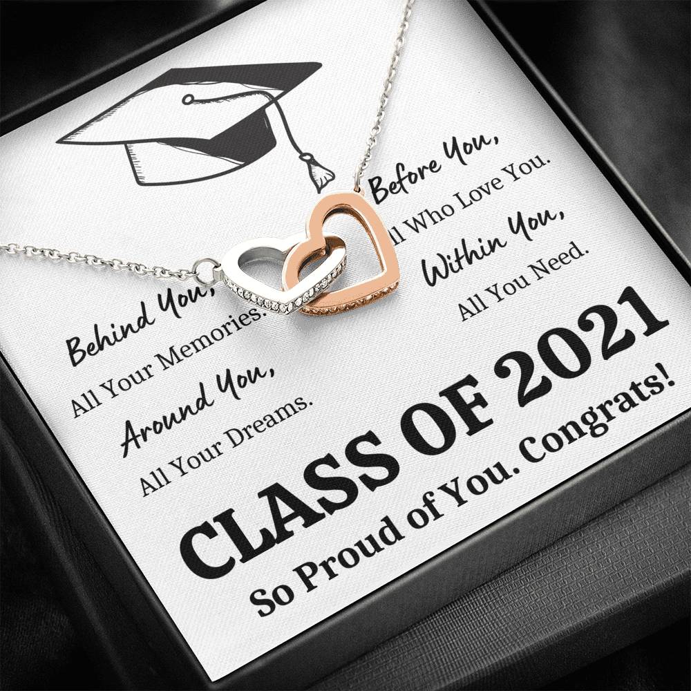 GRADUATION ALL YOU NEED INTERLOCKING HEARTS NECKLACE GIFT SET - ON CLOUD NINE GIFTS