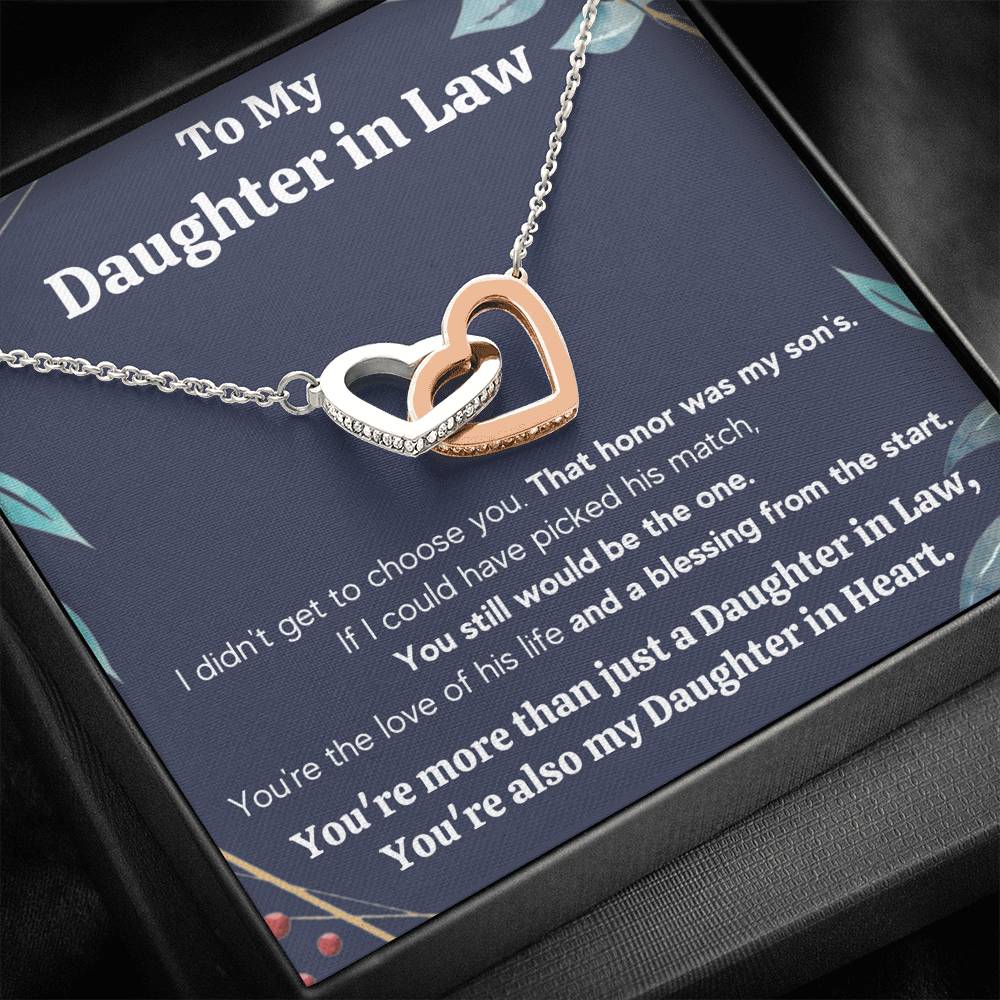 TO MY DAUGHTER IN LAW HONOR FRAME INTERLOCKING NECKLACE GIFT SET - ON CLOUD NINE GIFTS
