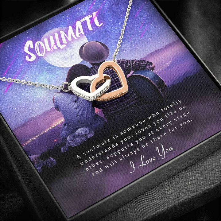 TO MY SOULMATE "SOMEONE-PB" INTERLOCKING HEARTS NECKLACE GIFT SET - ON CLOUD NINE GIFTS