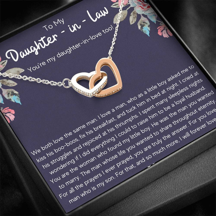 TO MY DAUGHTER IN LAW "DAUGHTER IN LOVE" INTERLOCKING NECKLACE GIFT SET - ON CLOUD NINE GIFTS