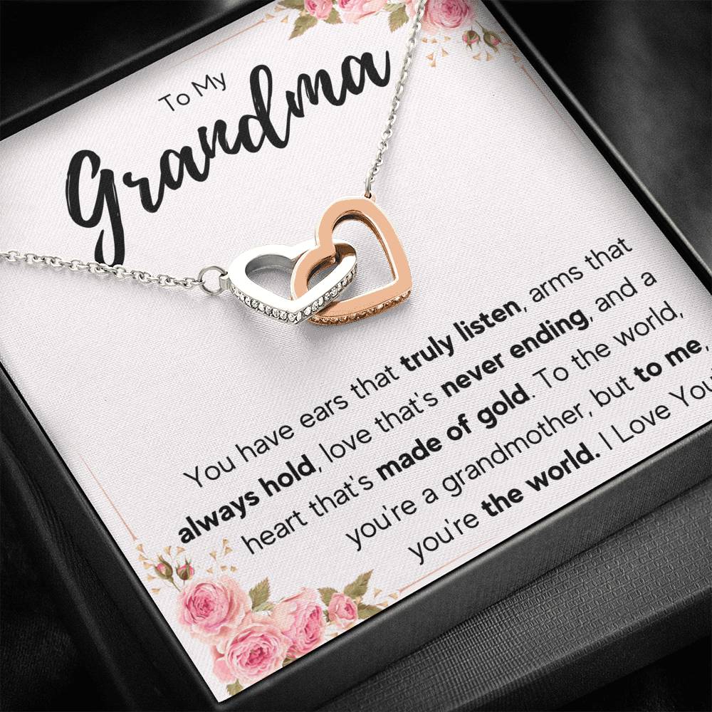 TO MY GRANDMA NEVER ENDING INTERLOCKING NECKLACE GIFT SET - ON CLOUD NINE GIFTS