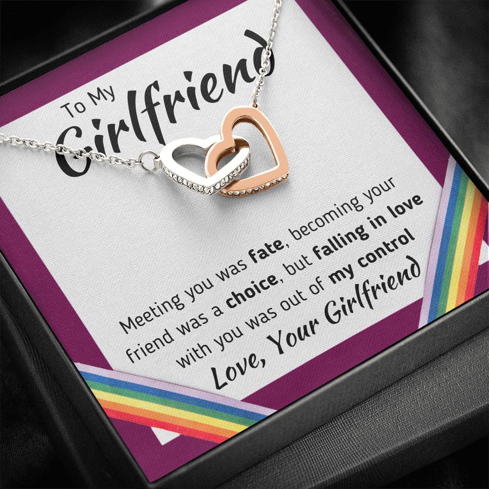 TO MY GIRLFRIEND "LOVE, YOUR GIRLFRIEND" INTERLOCKING NECKLACE GIFT SET - ON CLOUD NINE GIFTS