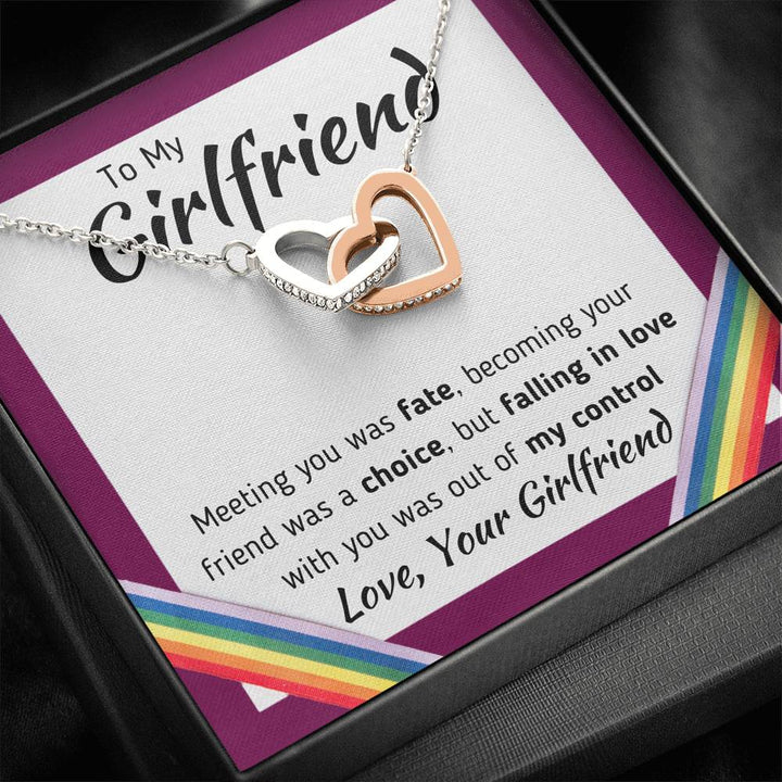 TO MY GIRLFRIEND "LOVE, YOUR GIRLFRIEND" INTERLOCKING NECKLACE GIFT SET - ON CLOUD NINE GIFTS