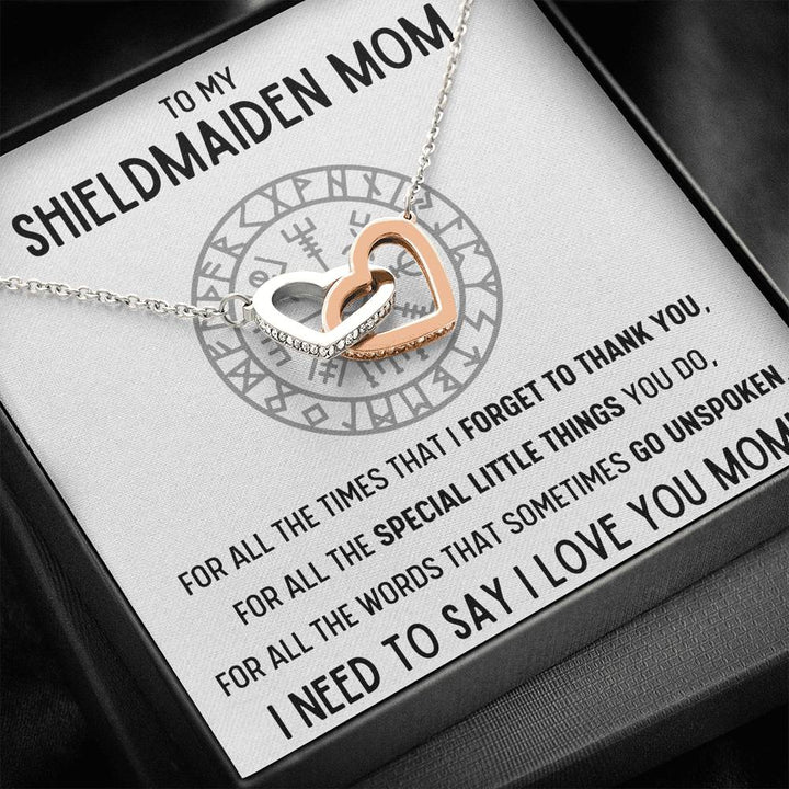 TO MY SHIELDMAIDEN MOM "FOR ALL" INTERLOCKING HEARTS NECKLACE GIFT SET - ON CLOUD NINE GIFTS