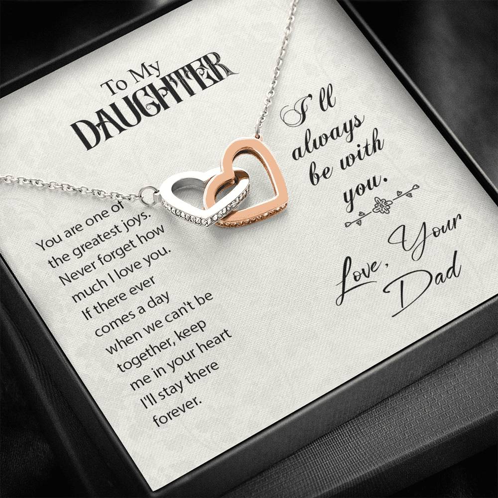 TO MY DAUGHTER "GREATEST JOYS" INTERLOCKING HEARTS NECKLACE GIFT SET - ON CLOUD NINE GIFTS