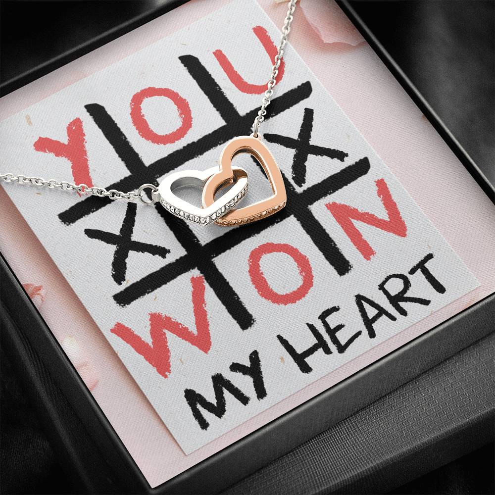 TO MY LOVE "TIC TAC TOE" INTERLOCKING HEARTS NECKLACE VALENTINES DAY GIFT SET - ON CLOUD NINE GIFTS