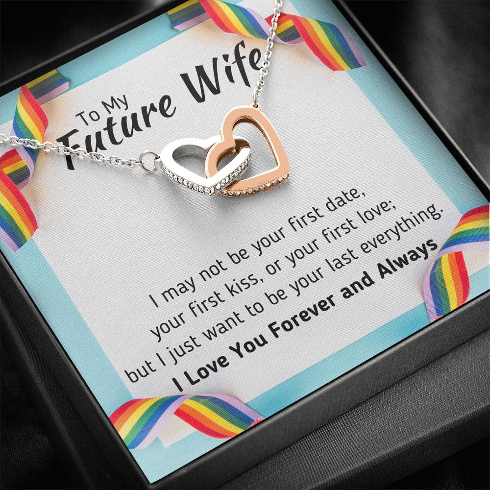 TO MY FUTURE WIFE LGBT INTERLOCKING NECKLACE GIFT SET - ON CLOUD NINE GIFTS