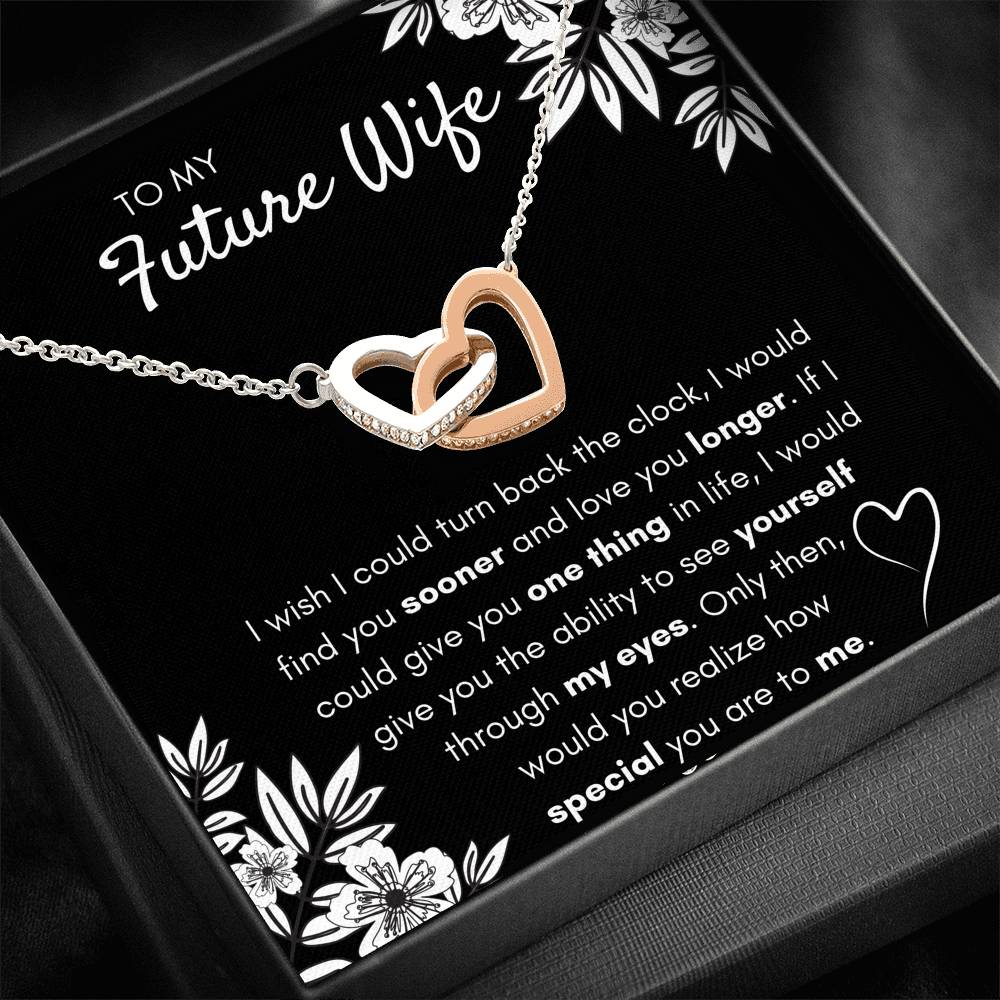 TO MY FUTURE WIFE "FIND YOU SOONER" INTERLOCKING NECKLACE GIFT SET - ON CLOUD NINE GIFTS