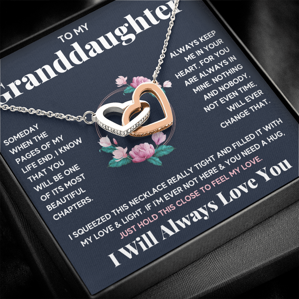 Gifts for adult granddaughter from grandmother and grandpa graduation birthday present Interlocking Necklace with Message Card and Gift Box - ON CLOUD NINE GIFTS