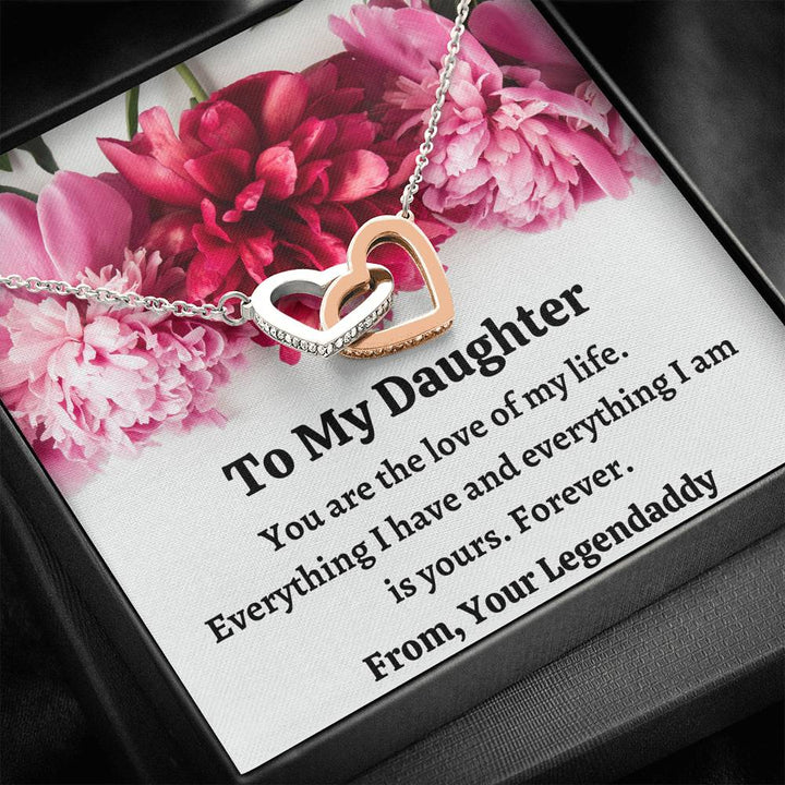 TO MY DAUGHTER "FROM, YOUR LEGENDADDY" INTERLOCKING HEARTS NECKLACE GIFT SET - ON CLOUD NINE GIFTS