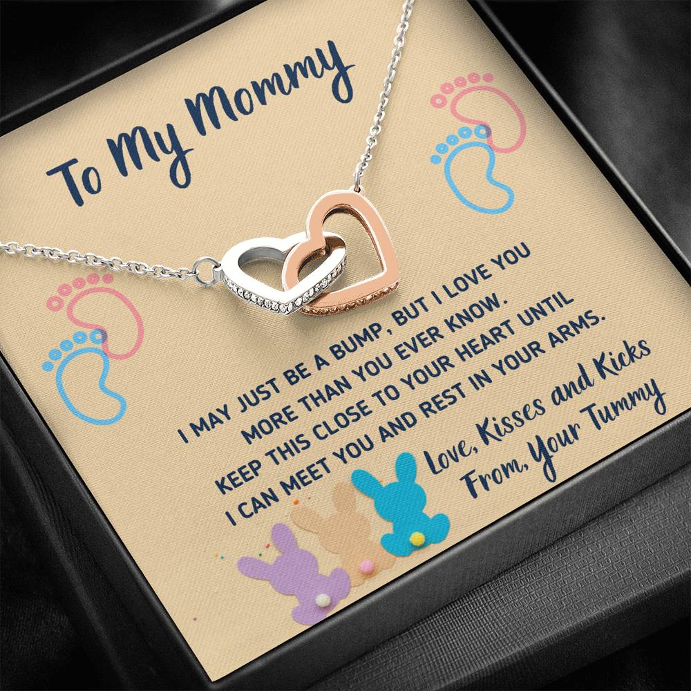 TO MY MOMMY "CUTE BUNNIES" INTERLOCKING HEARTS NECKLACE GIFT SET - ON CLOUD NINE GIFTS