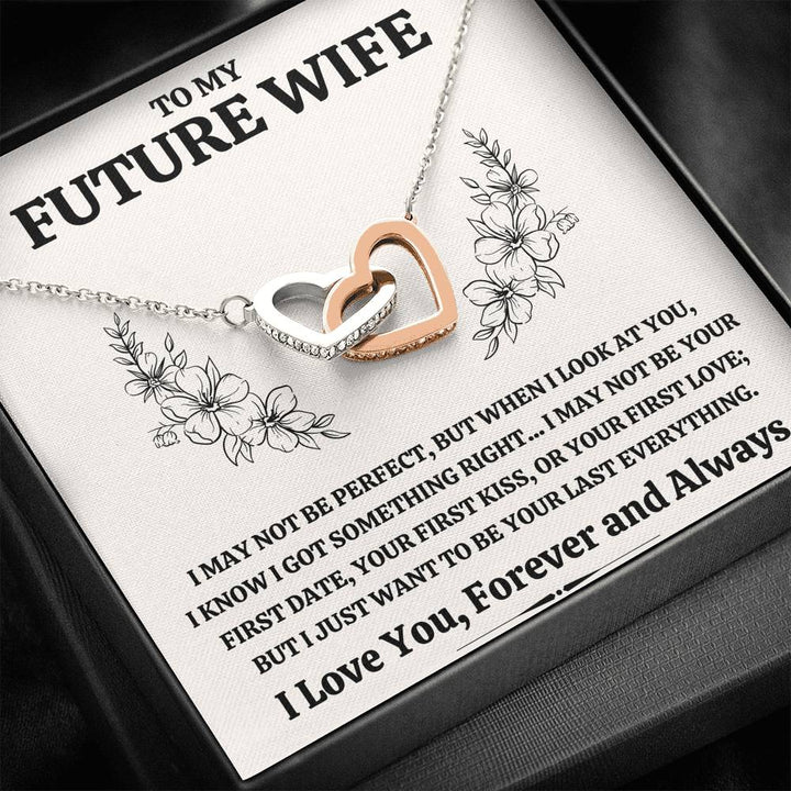 TO MY FUTURE WIFE "SOMETHING RIGHT" INTERLOCKING HEARTS NECKLACE GIFT SET - ON CLOUD NINE GIFTS