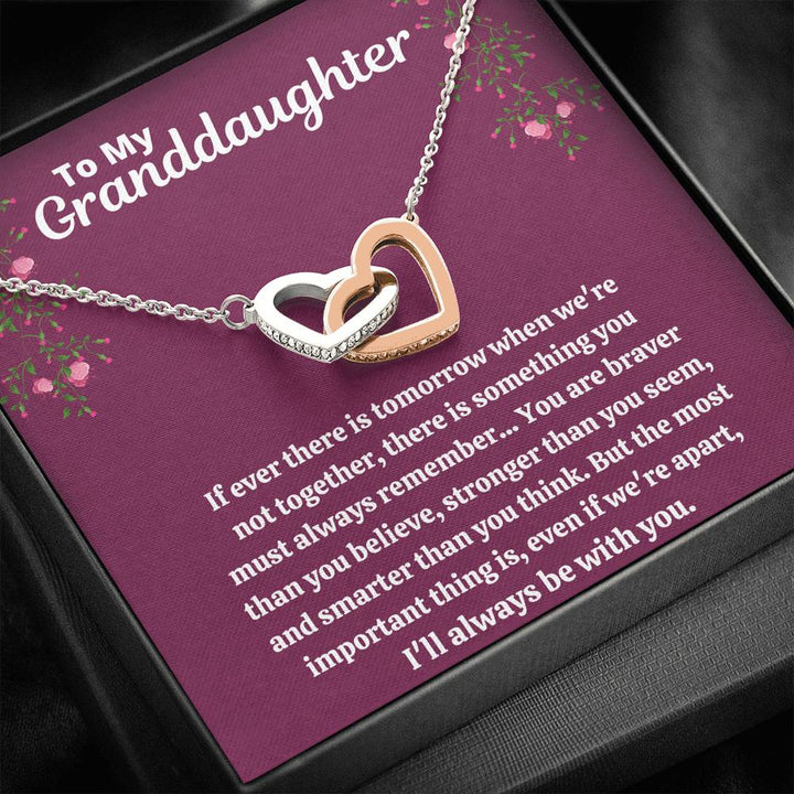 TO MY GRANDDAUGHTER "STRONGER THAN YOU SEEM - PURPLE" INTERLOCKING HEARTS NECKLACE GIFT SET - ON CLOUD NINE GIFTS