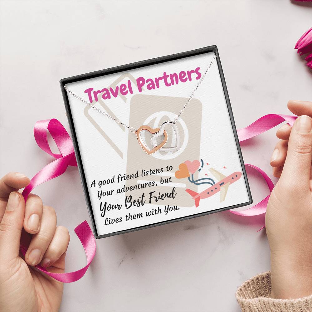 TRAVEL PARTNERS INTERLOCKING NECKLACE | MESSAGE CARD & GIFT BOX - ON CLOUD NINE GIFTS