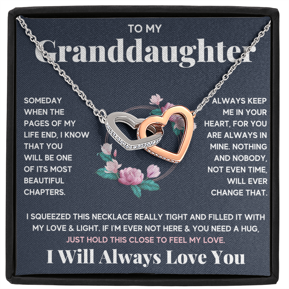 Gifts for adult granddaughter from grandmother and grandpa graduation birthday present Interlocking Necklace with Message Card and Gift Box - ON CLOUD NINE GIFTS