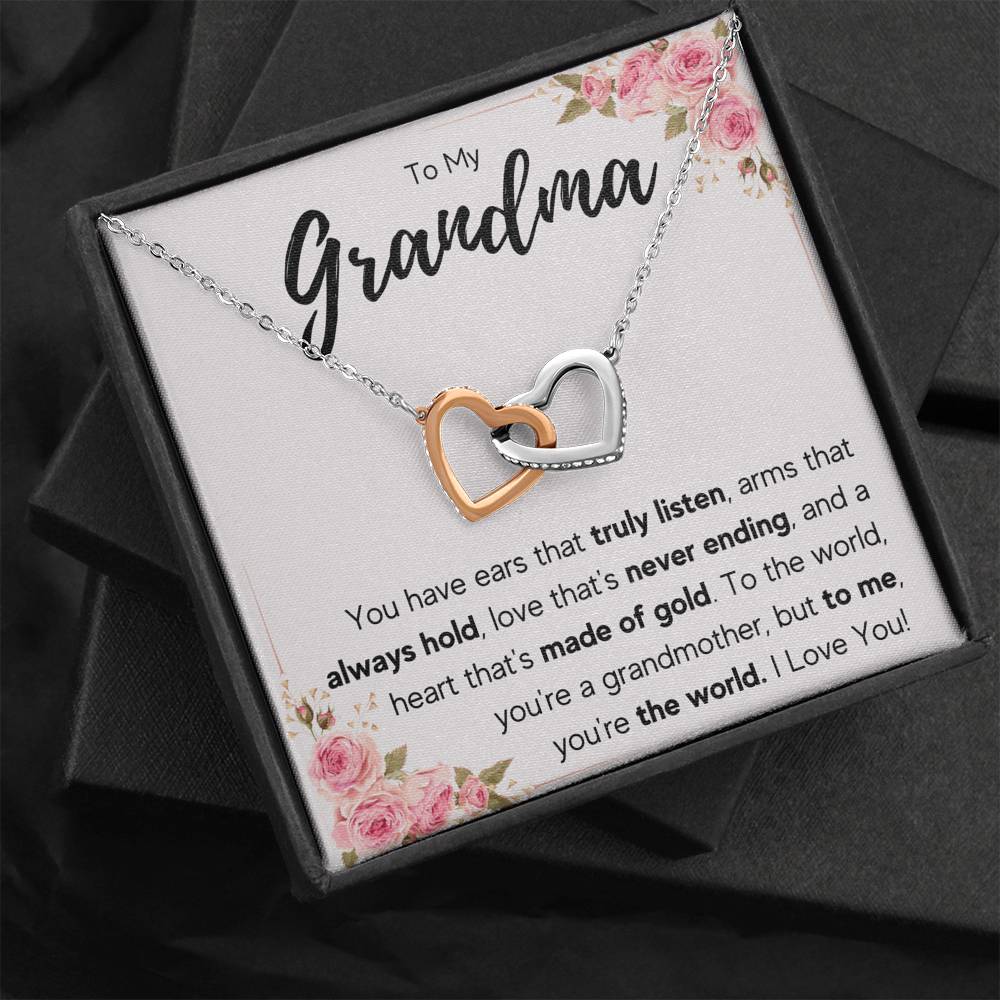 TO MY GRANDMA NEVER ENDING INTERLOCKING NECKLACE GIFT SET - ON CLOUD NINE GIFTS