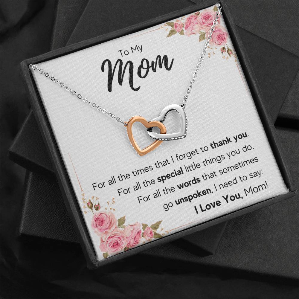 TO MY MOM UNSPOKEN INTERLOCKING NECKLACE GIFT SET - ON CLOUD NINE GIFTS
