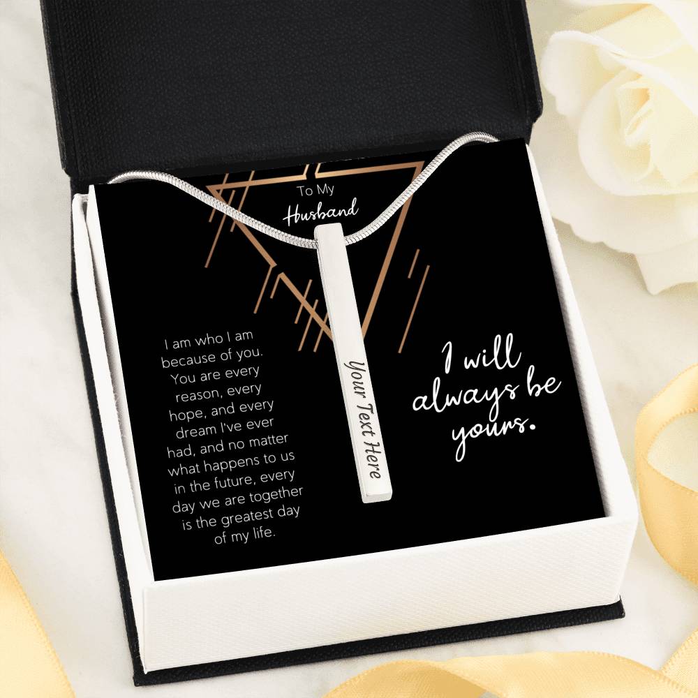 TO MY HUSBAND "GREATEST DAY-PB" 2 SIDED BAR NECKLACE GIFT SET - ON CLOUD NINE GIFTS