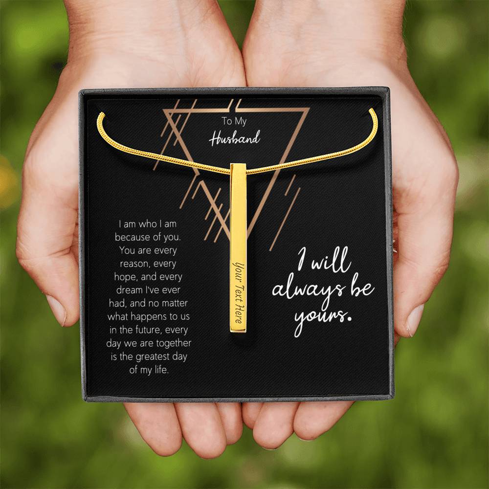 TO MY HUSBAND "GREATEST DAY-PB" 2 SIDED BAR NECKLACE GIFT SET - ON CLOUD NINE GIFTS