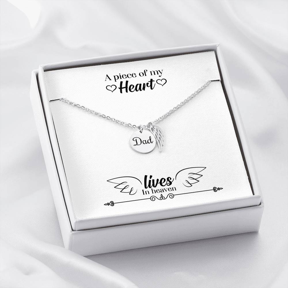 A PIECE OF MY HEART DAD MEMORIAL NECKLACE | MESSAGE CARD | GIFT BOX - ON CLOUD NINE GIFTS