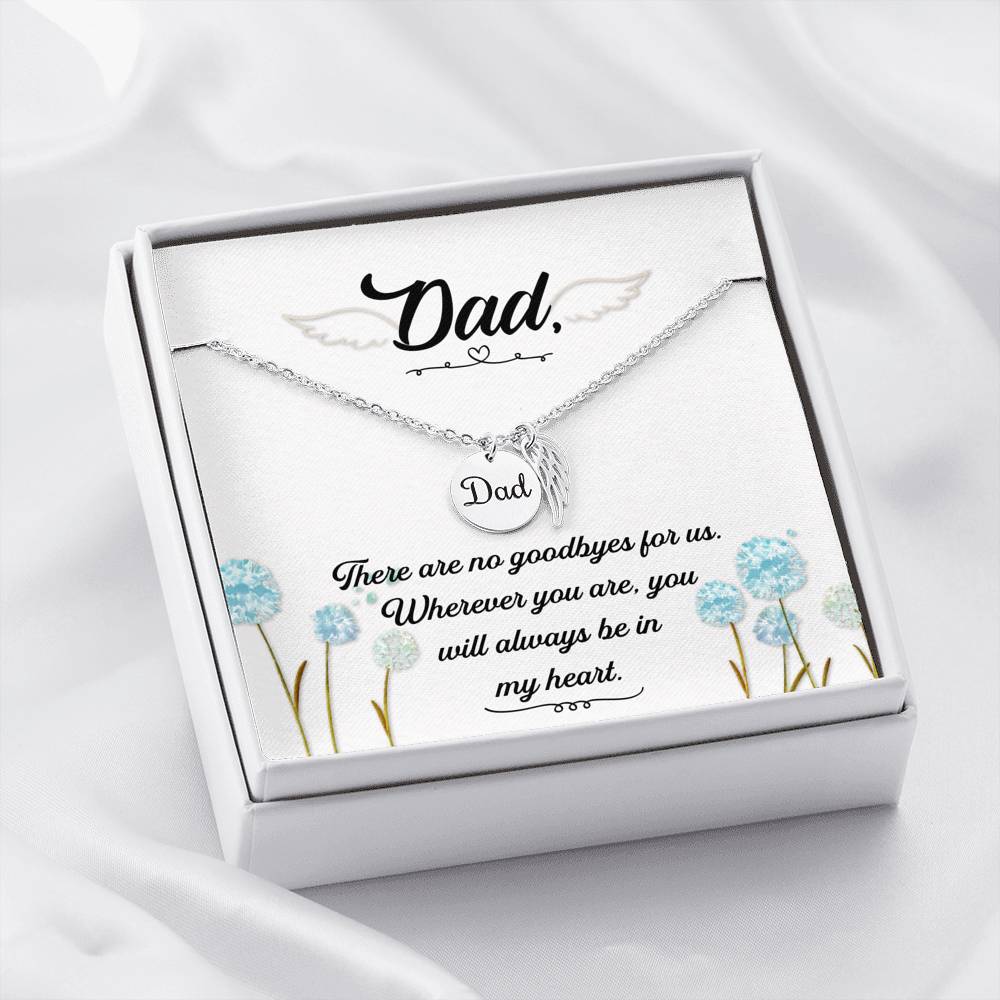 MEMORIAL DAD "NO GOODBYES" REMEMBRANCE NECKLACE GIFT SET - ON CLOUD NINE GIFTS