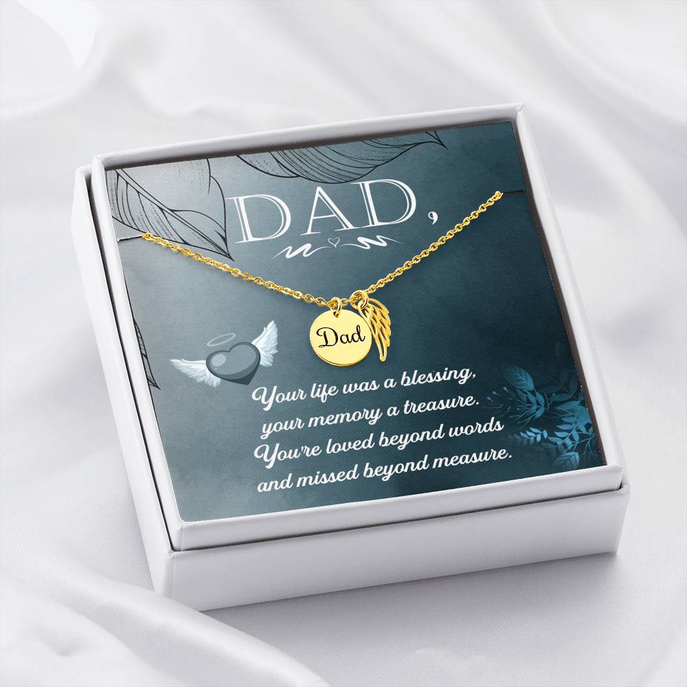 MEMORIAL DAD "BEYOND WORDS" REMEMBRANCE NECKLACE GIFT SET - ON CLOUD NINE GIFTS