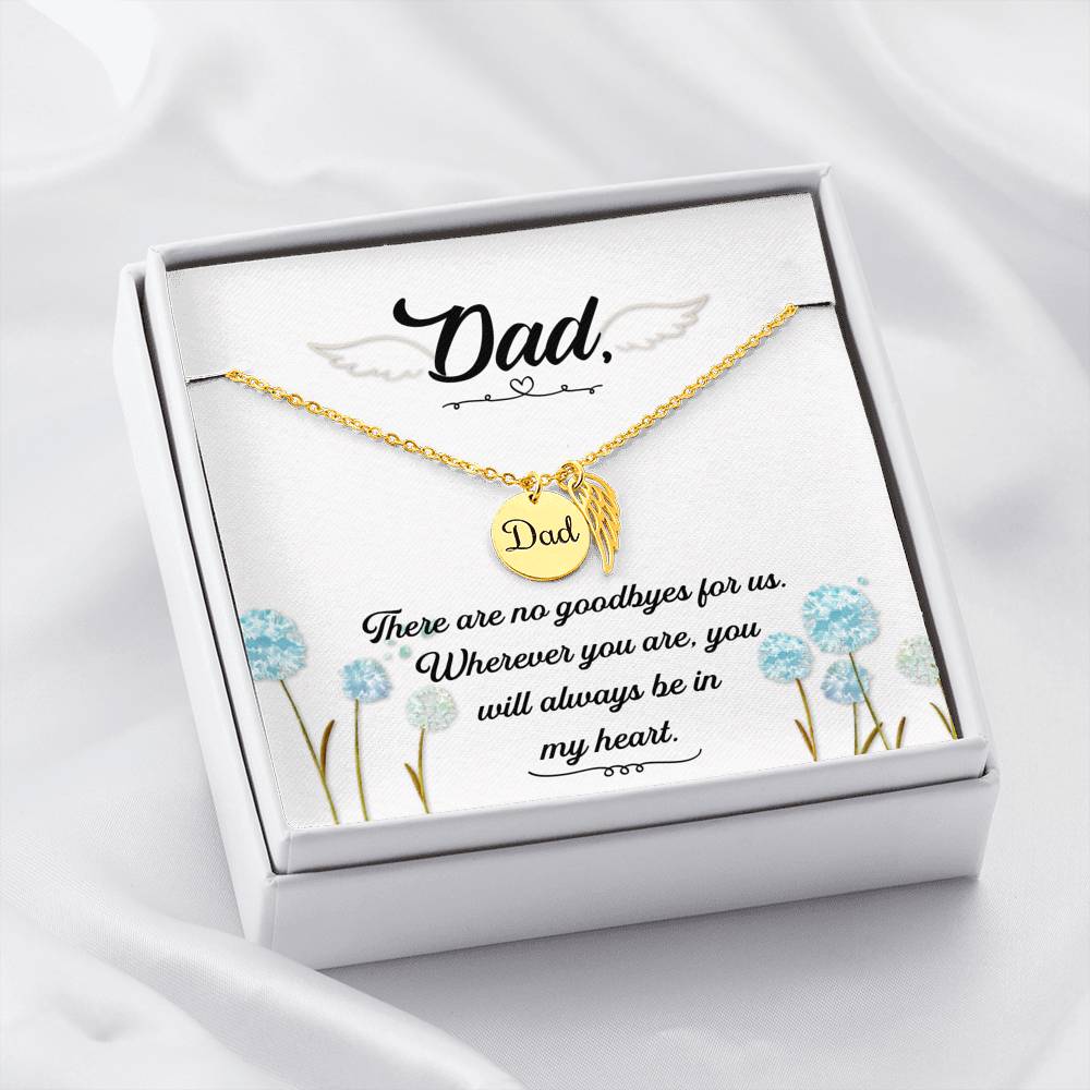 MEMORIAL DAD "NO GOODBYES" REMEMBRANCE NECKLACE GIFT SET - ON CLOUD NINE GIFTS
