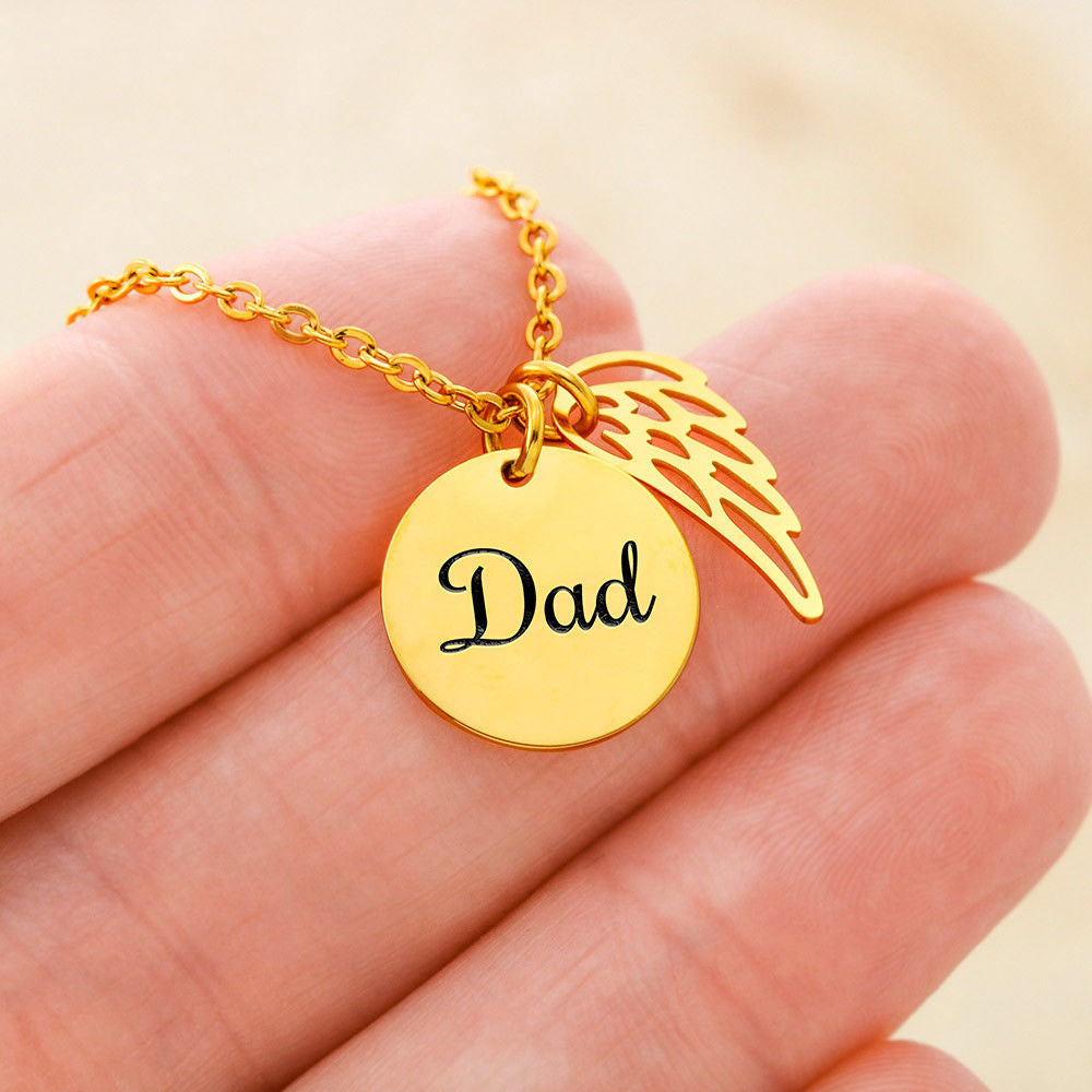 IN MEMORY OF DAD MEMORIAL NECKLACE | MESSAGE CARD | GIFT BOX - ON CLOUD NINE GIFTS