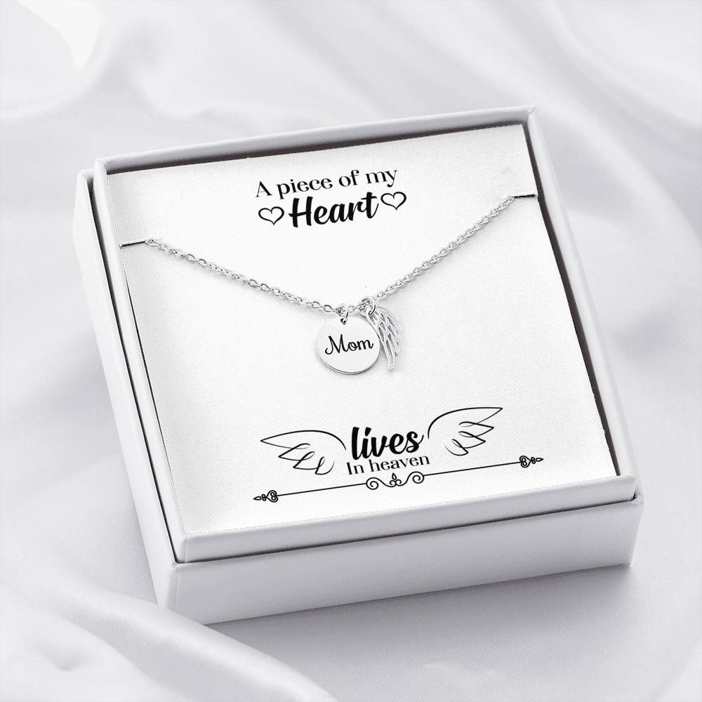 A PIECE OF MY HEART MOM MEMORIAL NECKLACE | MESSAGE CARD | GIFT BOX - ON CLOUD NINE GIFTS
