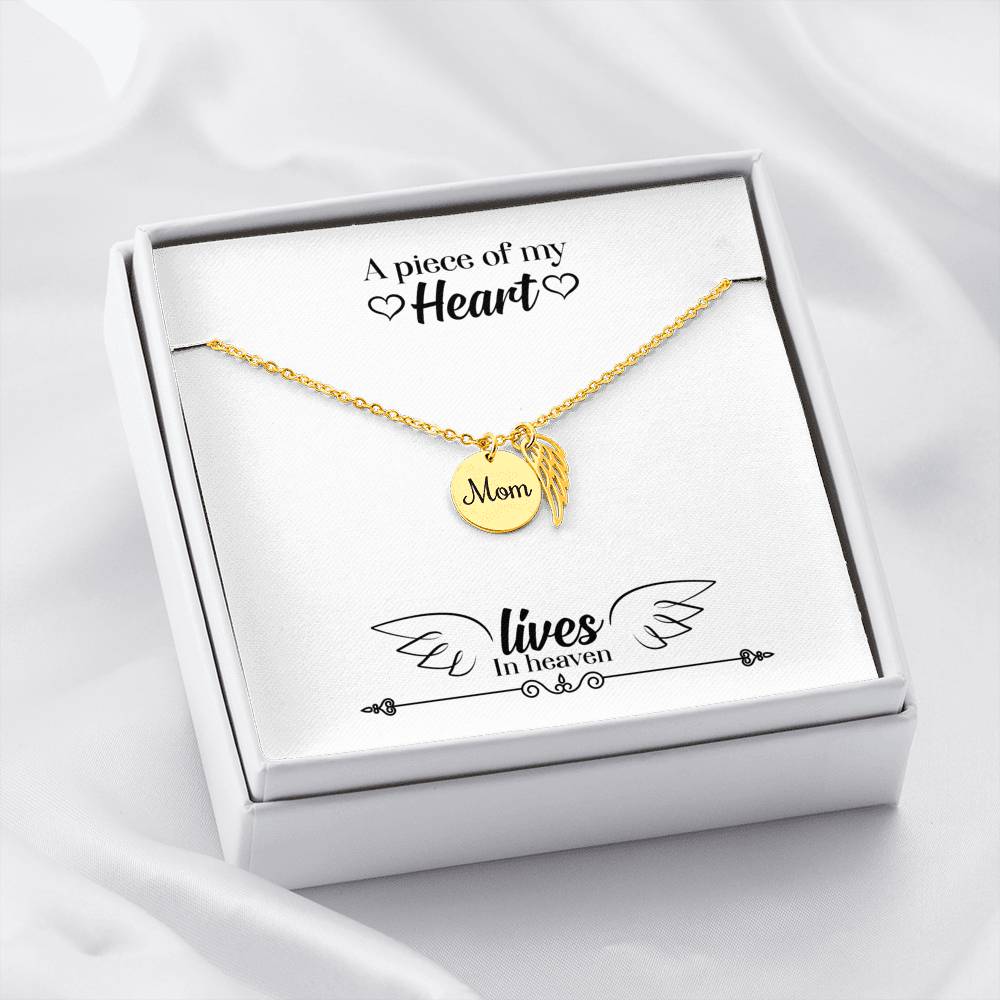A PIECE OF MY HEART MOM MEMORIAL NECKLACE | MESSAGE CARD | GIFT BOX - ON CLOUD NINE GIFTS