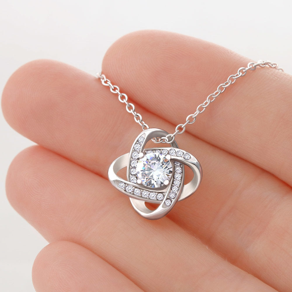 TO MY UNBIOLOGICAL SISTER "TANGLED" LOVE KNOT NECKLACE GIFT SET - ON CLOUD NINE GIFTS