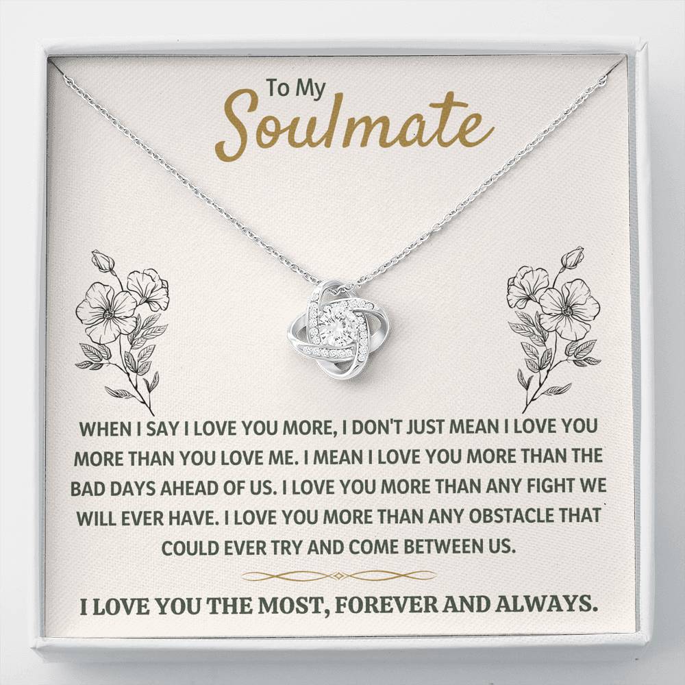 TO MY SOULMATE "THE MOST - GOLDEN" LOVE KNOT NECKLACE GIFT SET - ON CLOUD NINE GIFTS