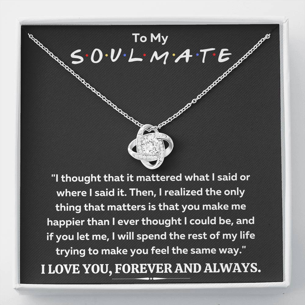 TO MY SOULMATE LOVE KNOT NECKLACE GIFT SET - ON CLOUD NINE GIFTS