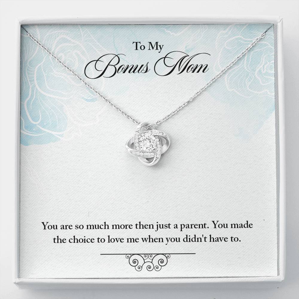 TO MY BONUS MOM "CHOICE-SO" LOVE KNOT NECKLACE GIFT SET - ON CLOUD NINE GIFTS