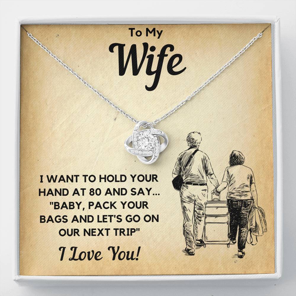 TO MY WIFE BAGS LOVE KNOT NECKLACE GIFT SET - ON CLOUD NINE GIFTS
