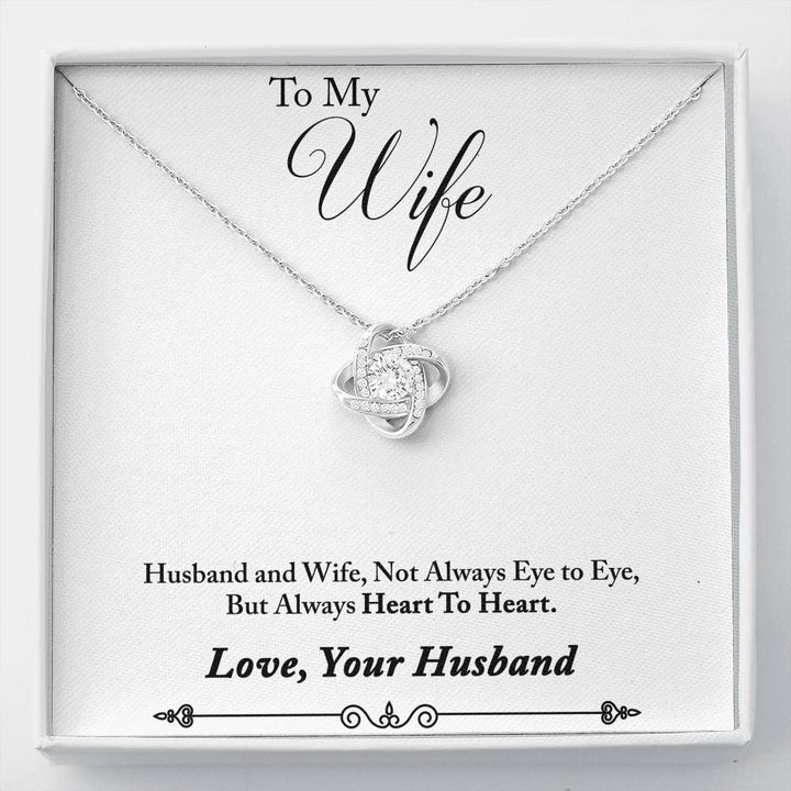 TO MY WIFE "HEART TO HEART - SO" LOVE KNOT NECKLACE GIFT SET - ON CLOUD NINE GIFTS
