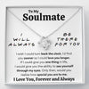 TO MY SOULMATE THERE FOR YOU MY EYES LOVE KNOT NECKLACE GIFT SET - ON CLOUD NINE GIFTS