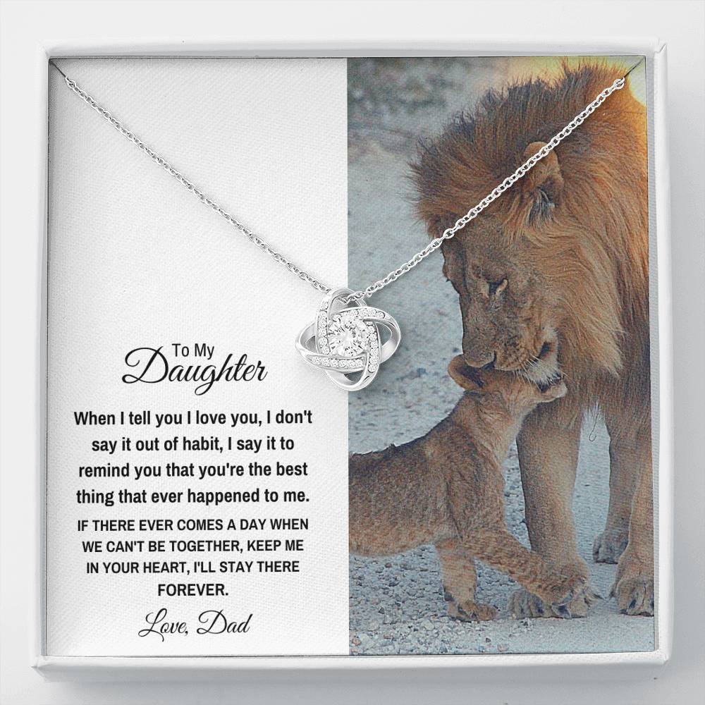 TO MY DAUGHTER "STAY THERE FOREVER" LOVE KNOT NECKLACE GIFT SET - ON CLOUD NINE GIFTS