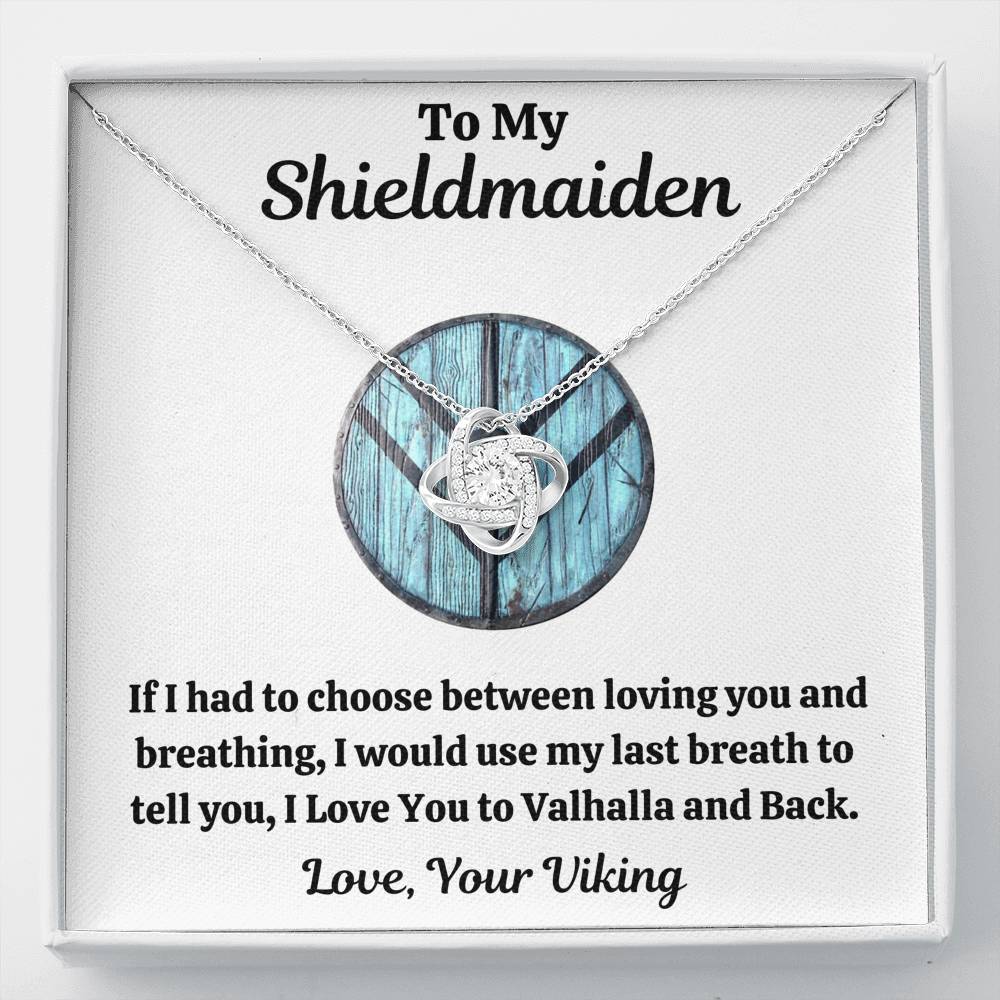 TO MY SHIELDMAIDEN "BREATHING - BLUE" LOVE KNOT NECKLACE GIFT SET - ON CLOUD NINE GIFTS