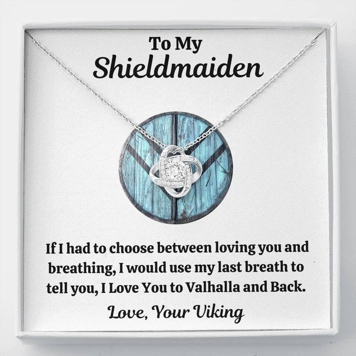 TO MY SHIELDMAIDEN "BREATHING - BLUE" LOVE KNOT NECKLACE GIFT SET - ON CLOUD NINE GIFTS
