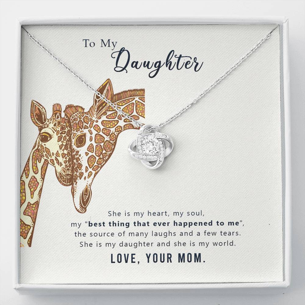 TO MY DAUGHTER "MY WORLD" LOVE KNOT NECKLACE GIFT SET - ON CLOUD NINE GIFTS