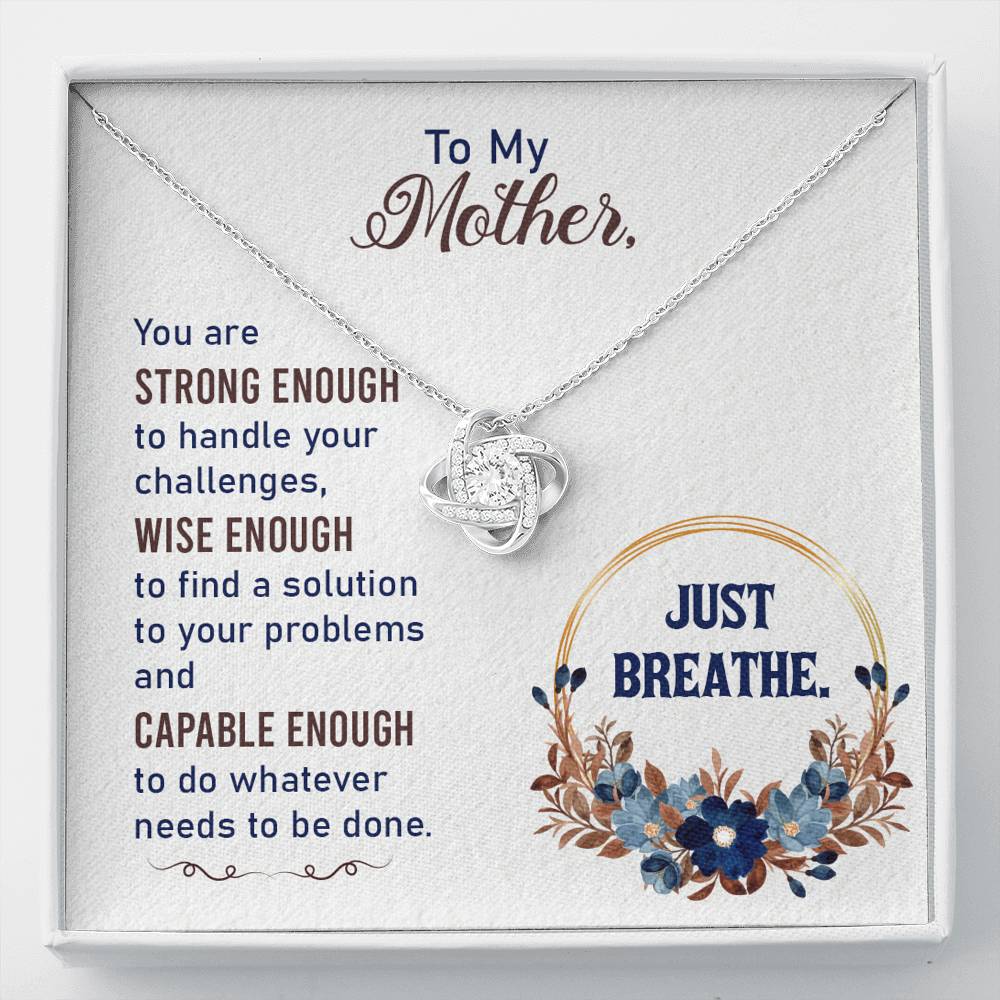 TO MY MOTHER "BREATHE-SO" LOVE KNOT NECKLACE GIFT SET - ON CLOUD NINE GIFTS