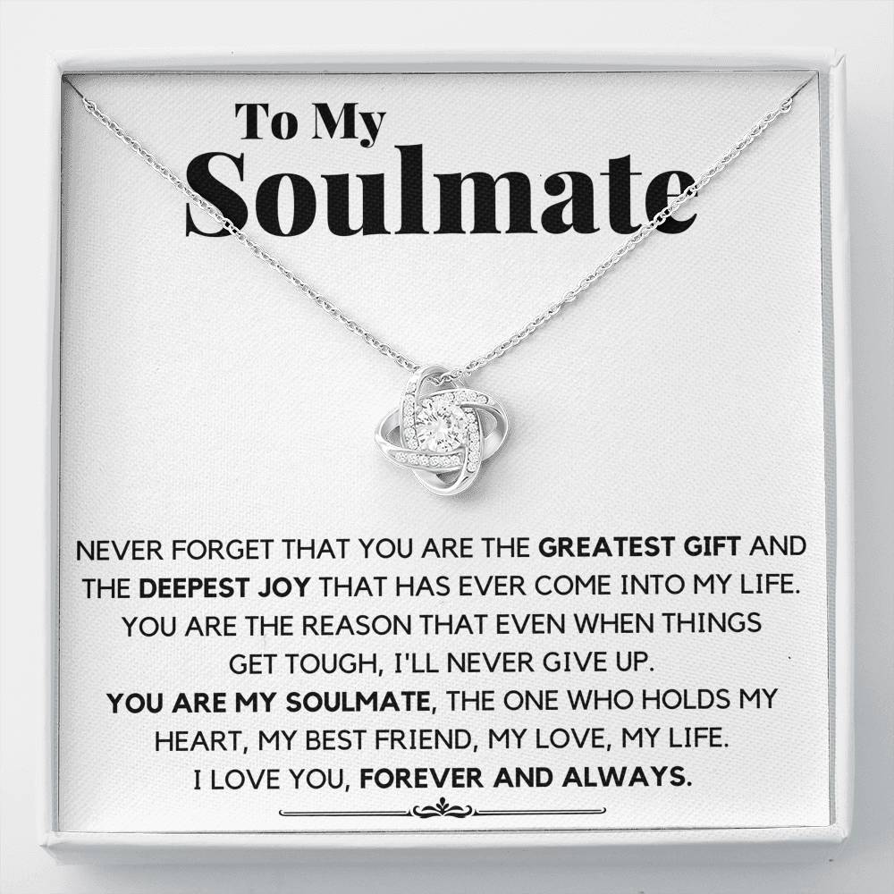 TO MY SOULMATE DEEPEST JOY LOVE KNOT NECKLACE GIFT SET - ON CLOUD NINE GIFTS