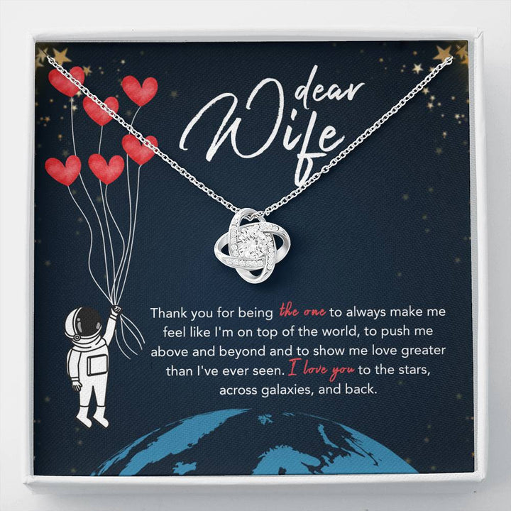 DEAR WIFE "STARS" LOVE KNOT NECKLACE GIFT SET - ON CLOUD NINE GIFTS