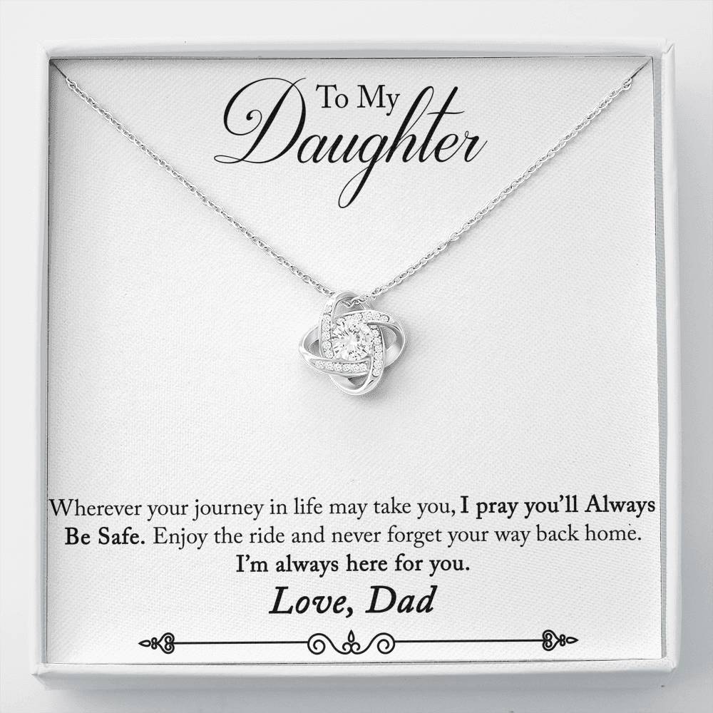 TO MY DAUGHTER "ENJOY THE RIDE" LOVE KNOT NECKLACE GIFT SET - ON CLOUD NINE GIFTS